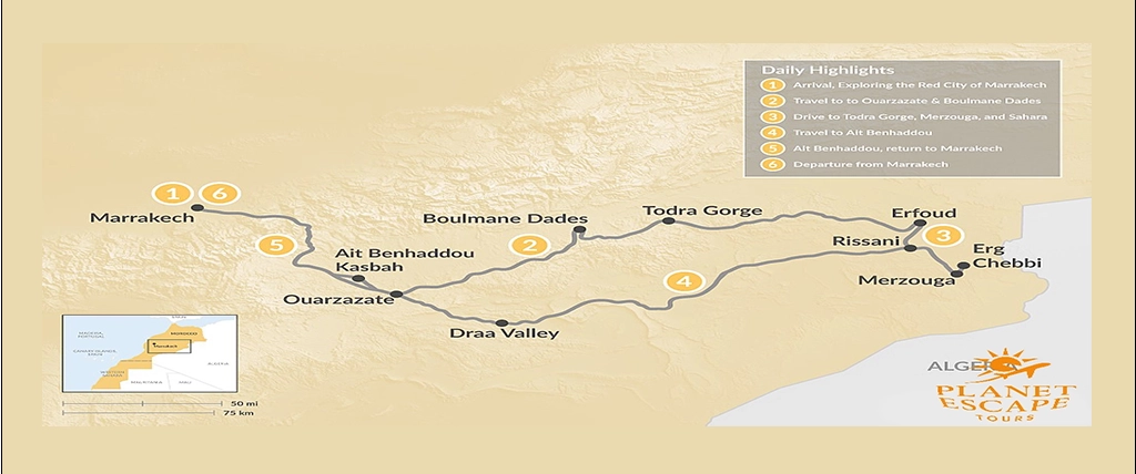 Marrakech & Grand Tour of the Sahara Desert - 6 Days